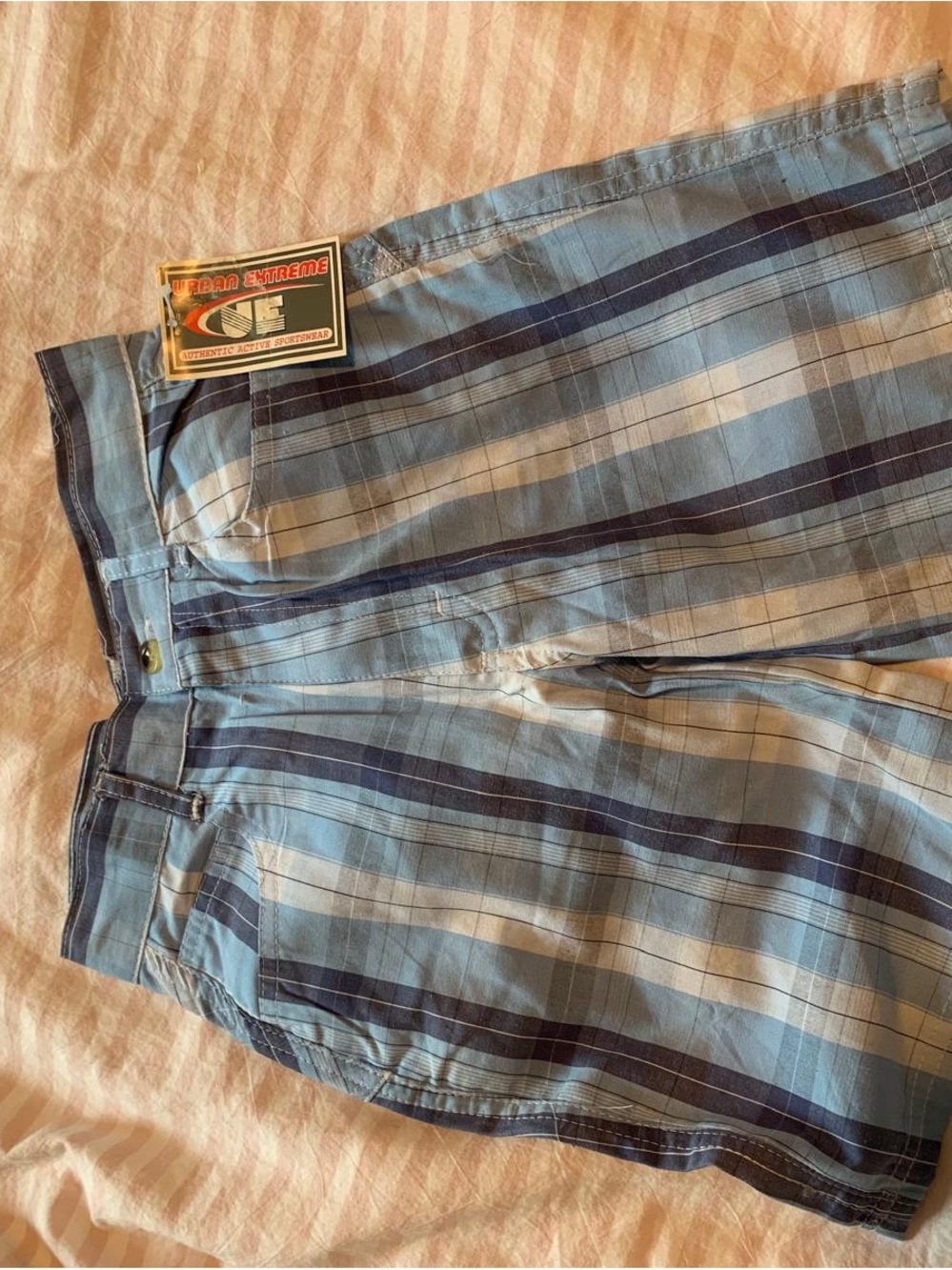 Light Blue Plaid Boy’s Shorts